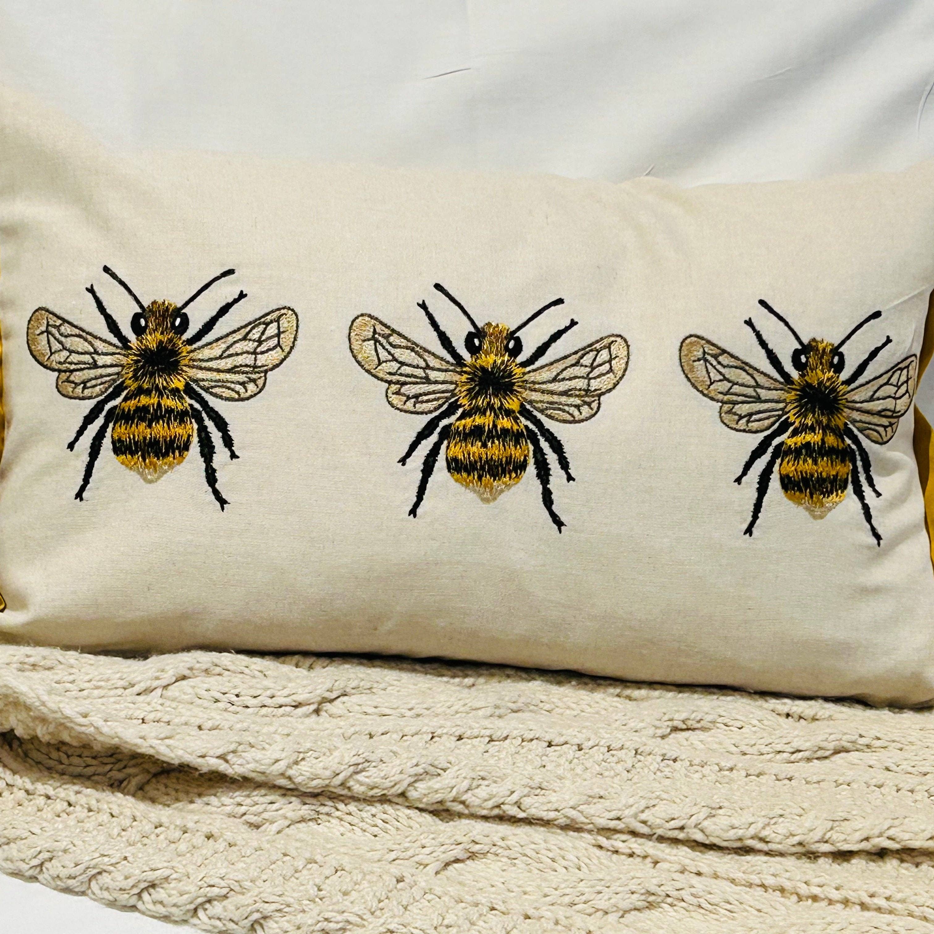 Bee Themed Cotton Apron Natural