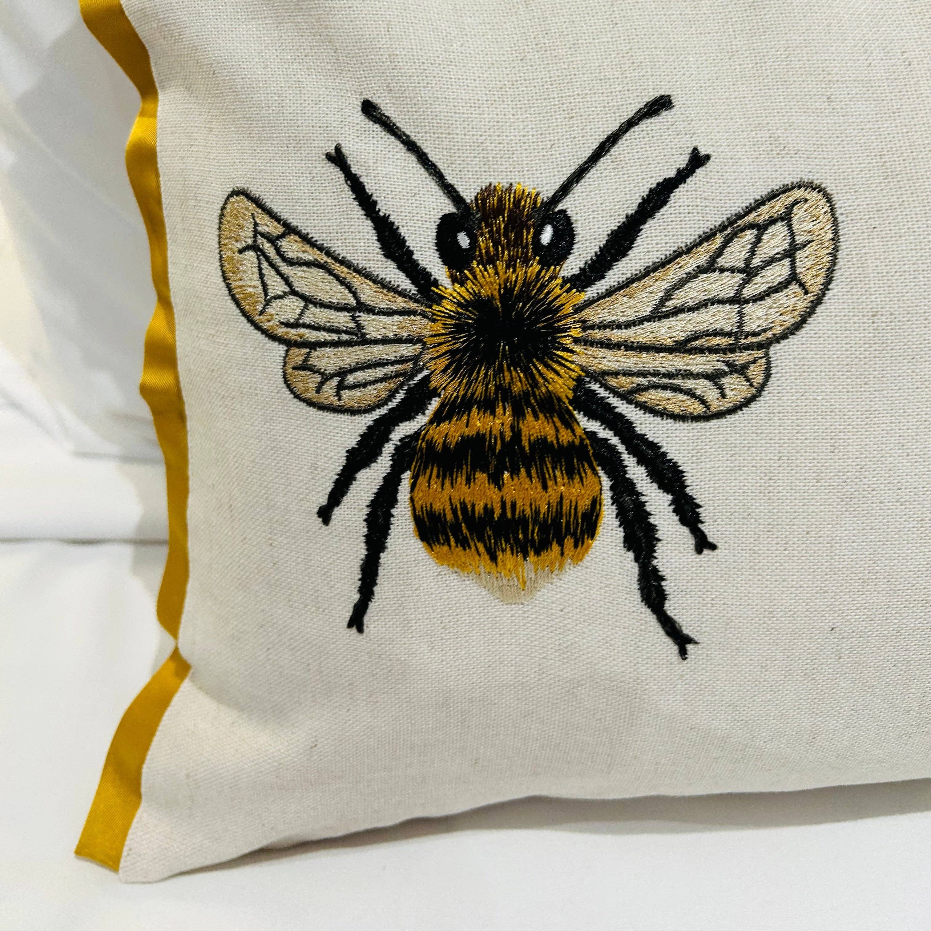 Bee Themed Cotton Apron Natural