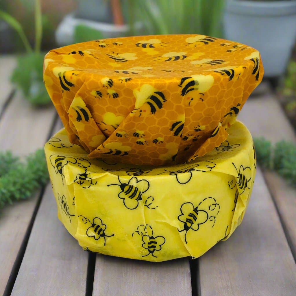 Beeswax Food Wraps Set of 3, Organic Cotton