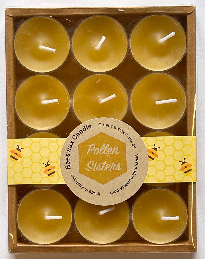 Beeswax Tealight Candles – Set of 12