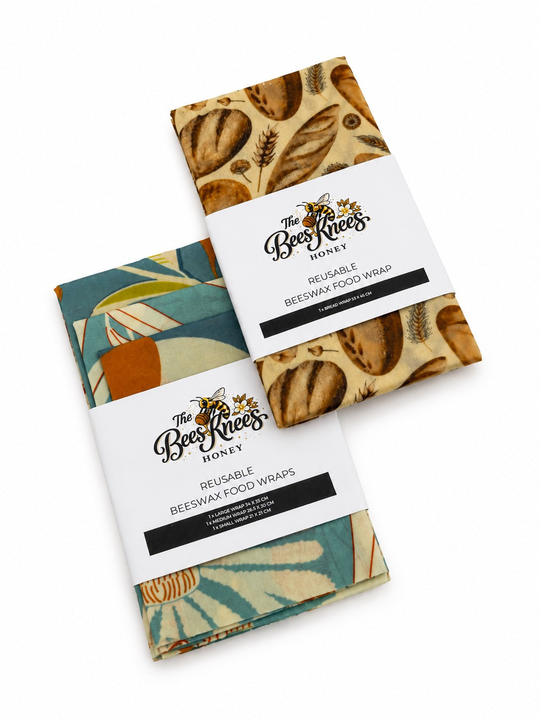 Beeswax Reusable Bread Wrap and Food Wrap pack 3