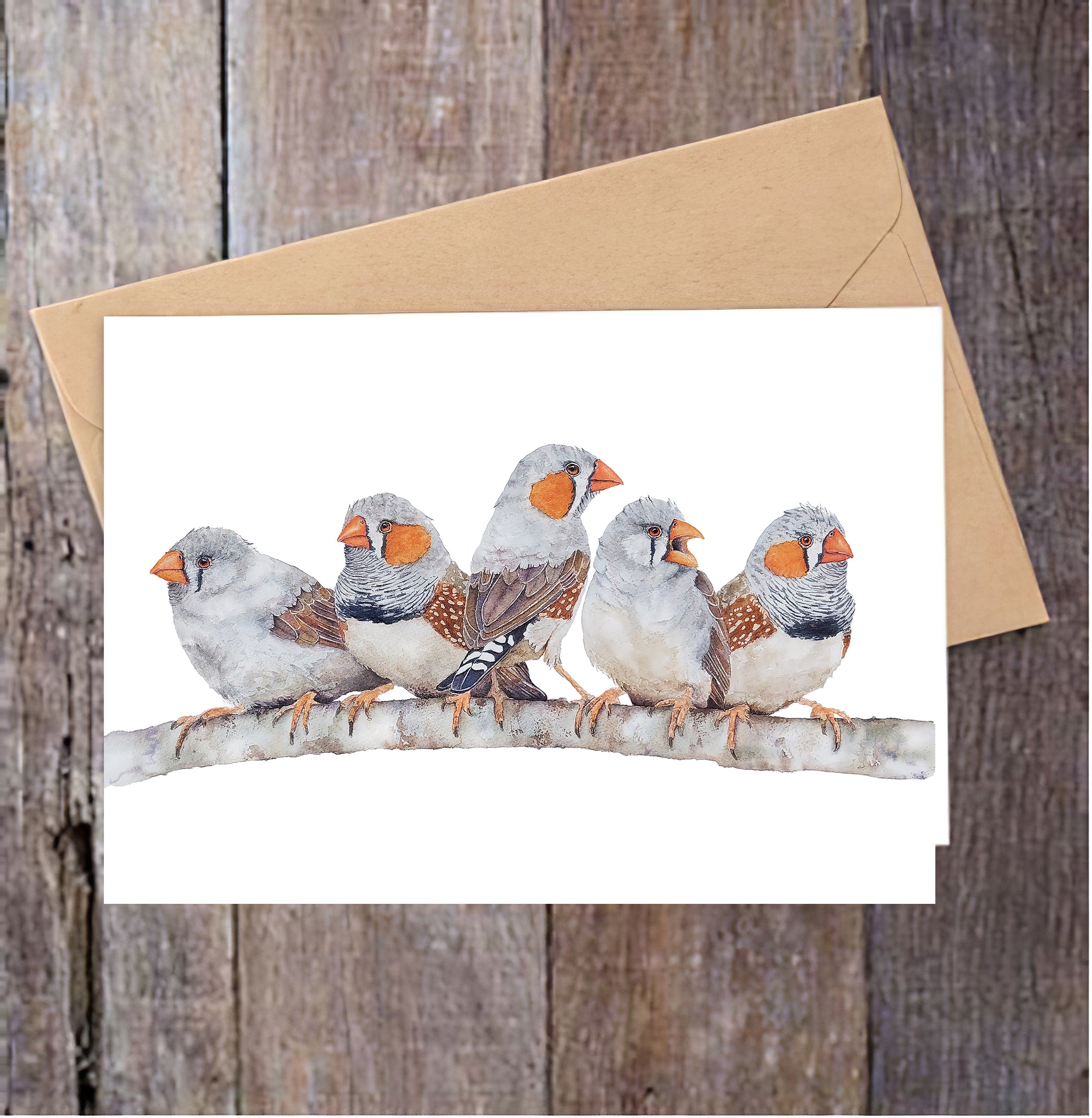 "Zebra Crossing" Finch Greeting Card