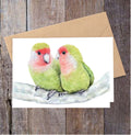 "Smitten" Love Birds Greeting Card
