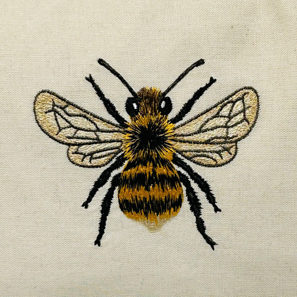 Bee Themed Cotton Apron Natural