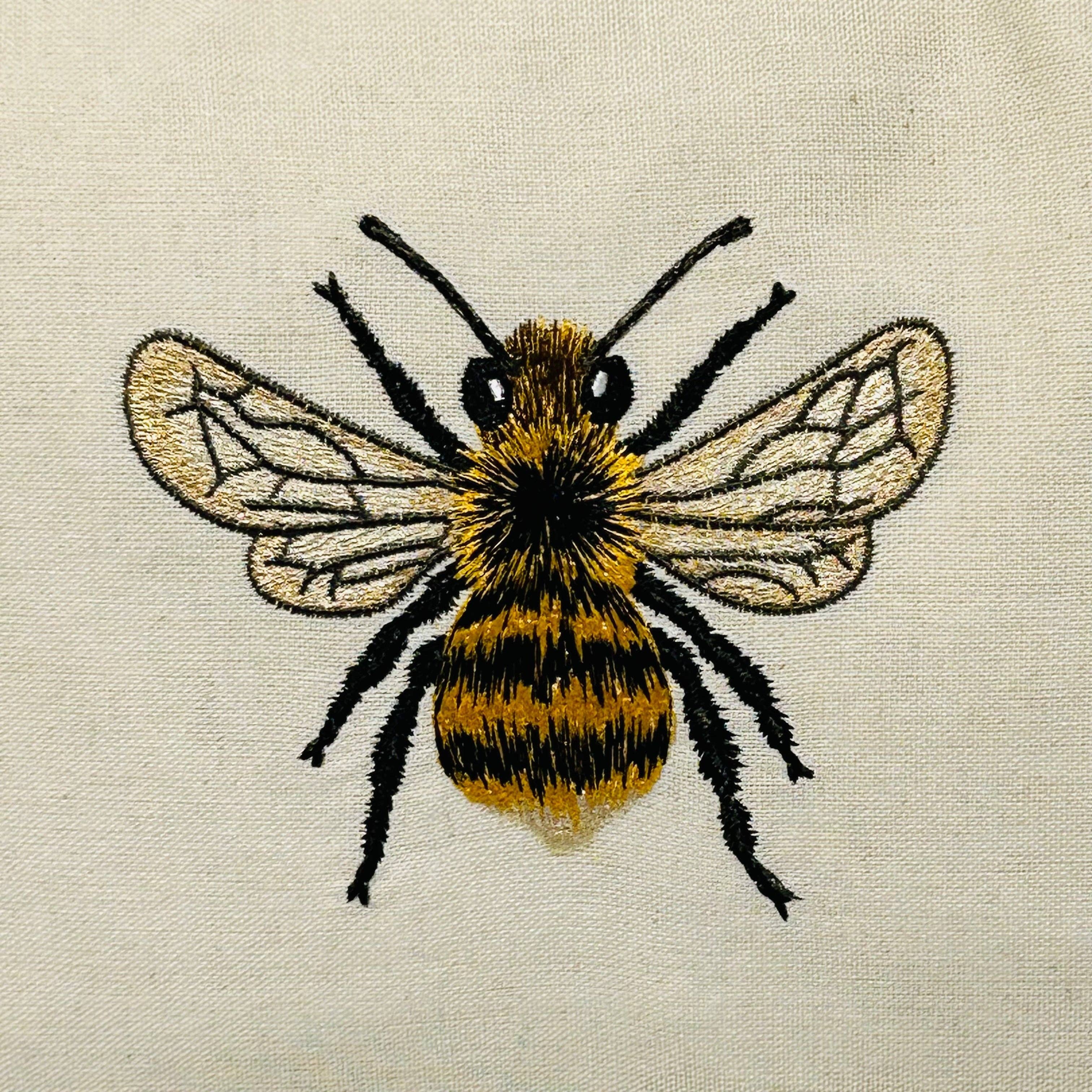 Bee Themed Cotton Apron Natural