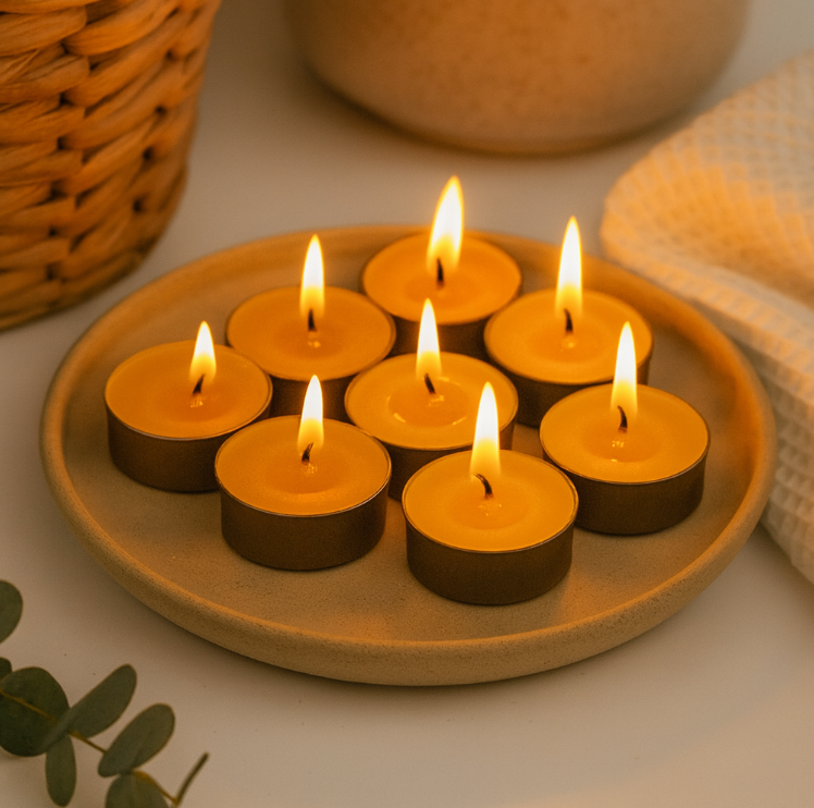 Beeswax Tealight Candles – Set of 12