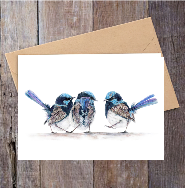 "The Boys" Wren Fairy Greeting Card